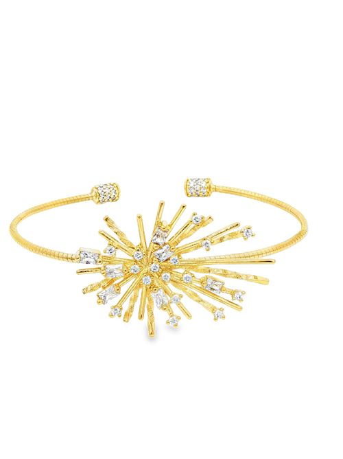 Bracciale con cristalli dorati a forma di fuoco d'artificio<BR/>
